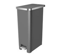 EKO Hana - Cubo de basura con pedal de cocina de 30 L, con ruedas integradas para cocina y uso doméstico, color gris