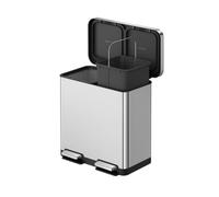 EKO Hana Deluxe Bote de Basura 40L+28L (68L) Doble Compartimento | Pedal Metálico | Acero Inoxidable Premium | Cubos Interiores Extraíbles | Ideal para Reciclaje en Cocina