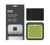 EKO Kit de filtro de olor de carbón activado, paquete de 2 absorbentes de olores fuertes y desodorante de carbono con funda de filtro para botes de basura