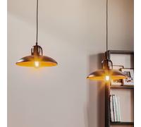 Eko-Light Lámpara colgante Felix, negro/oro antiguo, 2 luces