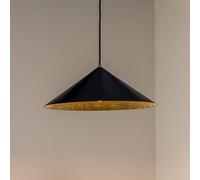 Eko-Light Lámpara colgante Fuji, fibra compuesta, color negro/oro, Ø 50 cm