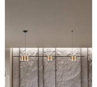 Eko-Light Lámpara colgante Genesis, aluminio negro/dorado, 7 x GU10, longitud 150 cm