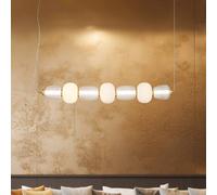 Eko-Light Lámpara colgante LED Caro, cristal transparente/ópalo, longitud 110 cm