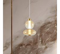 Eko-Light Lámpara colgante LED Daphne, cristal ámbar transparente, altura 28 cm
