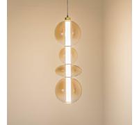 Eko-Light Lámpara colgante LED Daphne, cristal ámbar transparente, altura 62 cm