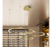 Eko-Light Lámpara colgante LED Galaxia, plástico, dorado, 3 luces, 85 W