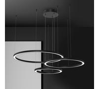 Eko-Light Lámpara colgante LED Galaxia, plástico, negra, 3 luces, 85 W