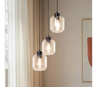 Eko-Light Lámpara colgante Sombra, ámbar, 3 luces, redonda