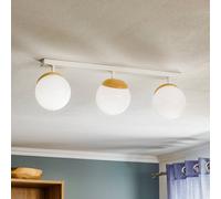 Eko-Light Lámpara de techo Sfera 3 luces directas largas cristal/madera