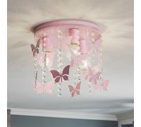 Eko-Light Plafón Angelica en rosa con mariposas