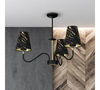Eko-Light Plafón Harmias negro/dorado 3 luces