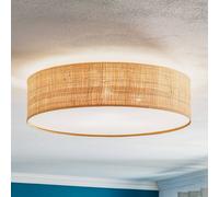 Eko-Light Plafón Leano beige redondo de ratán
