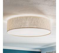 Eko-Light Plafón Leano, gris, tejido de lino, Ø 50 cm