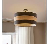 Eko-Light Plafón Terra de madera y textil, negro