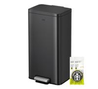 EKO Madison Cubo de Basura Cocina 30L con Pedal | Acero Inoxidable Antihuella y Cierre Suave | Papelera Compacta con Bolsas Incluidas | Diseño Elegante y Robusto