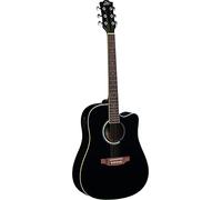 EKO - Ranger CW EQ Black Guitarra acústica eléctrica con bandas y fondo de tilo, mango de abedul, color negro
