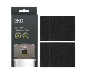 EKO Recambios de filtro de olor para cubo de cocina y cubo de compost, desodorante de carbón activado, absorbente de olores de carbón fuerte, paquete de 4 reemplazos