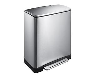 Eko Recycle E-Cube - Papelera con Pedal, Metal, 34,5 x 50 x 65 cm, Metal, Acero Inoxidable, 34.5 x 50 x 65 cm
