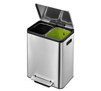 EKO VB 912831 Ecocasa Step Bin 15+15L Acero Inoxidable, Acero Inoxidable, Mate, 32.1 x 40.4 x 49.2 cm