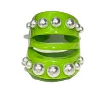 Ekoama 1 anillo abierto ajustable con diseño de corte hueco y perlas de imitación, joyería de resina para un uso cómodo