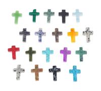 Ekoama 19 piezas de cruces de cristal natural surtidas sin agujeros para decoración del hogar, meditaciones, adorno espiritual Fengshuis