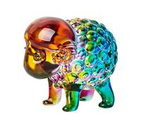 Ekoama Bonita figura de oveja de dibujos animados, textura de vidrio, fácil de usar, adecuada para decoración de mesa y jardín