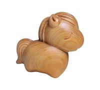 Ekoama Figura de caballo en miniatura de madera tallada, año nuevo chino, zodíacos Fengshui, adorno de escritorio para decoración de oficinas en casa