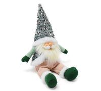 Ekoama Figura decorativa de gnomos de 30 cm con cara de resina detallada y lentejuelas, figura de enano de felpa, decoración navideña Accen