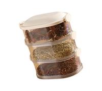 Ekoama Organizador de condimentos con múltiples compartimentos para ahorrar espacio, con tapa transparente, contenedor de almacenamiento de cocina para encimera