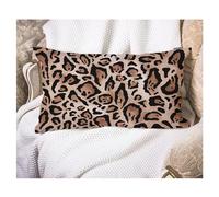 EKOBLA Funda de almohada de 12 x 20 pulgadas, diseño abstracto de piel de leopardo real, estampado abstracto de camuflaje marrón, cintura de algodón, lino, funda de cojín rectangular rectangular para