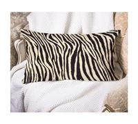 EKOBLA Funda de cojín decorativa de madera con estampado de cebra, piel de safari africano, funda de almohada de lino y algodón, 12 x 20 pulgadas, para sofá, decoración del hogar
