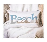 EKOBLA Funda de cojín rectangular para el hogar, diseño de playa con texto en inglés "Beach Vintage Wood" para el hogar, 12 x 20 pulgadas