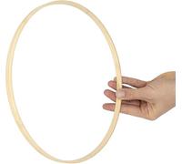 EkoDeko - Anillos de bambú de 40 cm, paquete de 5 unidades, aros de madera natural para manualidades, manualidades, suministros de floristería y proyectos creativos, respetuosos con el medio ambiente