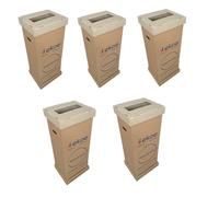 Ekoe Plastic Free Solutions Ekoe - 5 recipientes de cartón para reciclaje con tapa para cristal, plástico, húmedo, seco y papel, color marrón kraft habana