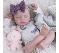 EKOKIZ Reborn Baby Dolls - Muñeca realista de 20 pulgadas, muñeca recién nacida con cuerpo pesado, detalle de piel realista, cuerpo de tela de vinilo suave, muñeca dormida coleccionable de la vida