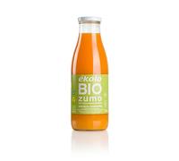 Ekolo Zumo de Naranja, Zanahoria y Limón Ecológico, 100% Exprimido, 6 Botellas x 750 ml, 4500 ml