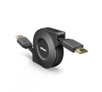 ekon Cable HDMI retráctil retráctil 1.4 macho macho macho 1 metro resolución Ultra HD conectores dorados, antiarrugas, para TV, proyectores, portátiles, PC, MacBook, PlayStation, Nintendo Switch