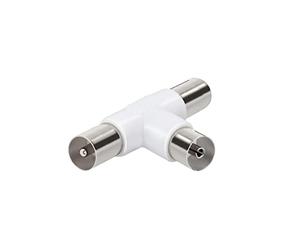 Ekon Divisor de Antena de TV de 9,5 mm, 2 Tomas Macho, 1 Conector Hembra Divisor coaxial, Divisor de Antena de TV, para TV, Smart TV, decodificador, Digital terrreste, satélite