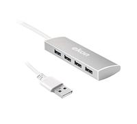 Ekon HUB multipuerto, 4 Puertos USB-A 2.0, Cable USB-A, para PC, portátil, ratón, Cables de Carga, teclados, memorias USB