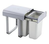 Ekotech Aladin - Cubo de basura (2 x 8 L, extensible a partir de 40 cm de ancho), color gris
