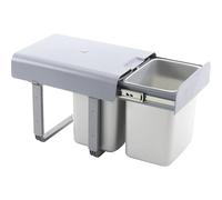 EKOTECH Ekko 40 - Cubo de basura empotrable (1 x 16/2 x 8 litros, plástico), color gris