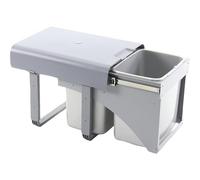 EKOTECH Ekko Front 40 - Cubo de basura empotrable (2 x 16 L, plástico), color gris