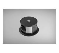 Ekotech Enchufe retráctil ET115 - Torre con función de carga QI USB-C & A y 3 enchufes Schuko 230 V, aluminio negro