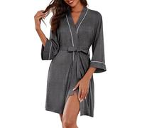 Ekouaer Bata Mujer Corta Tipo Kimono Suave de Punto