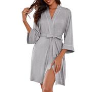 Ekouaer Bata Mujer Corta Tipo Kimono Suave de Punto