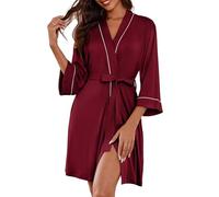 Ekouaer Bata Mujer Corta Tipo Kimono Suave de Punto