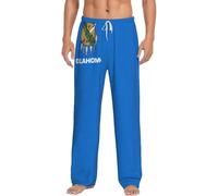 EKPASVC Pantalones de pijama de franela para hombre con estampado de la bandera del estado de Oklahoma, perfectos para descansar y dormir, varios tamaños, Negro, L
