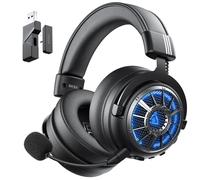 EKSA E5000BT Cascos Gaming inalambricos, Auriculares Bluetooth 5.4 con Baja Latencia para Juegos, Actuador de Doble cámara, 2,4GHz Conexión Tri-Modal, Iluminación RGB,100 Horas de Reproducción