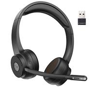 EKSA H16 Auriculares BT Auriculares Inalambricos con AI Micrófono Cancelación de Ruido y Dongle USB, 55 Tiempo de Reproducción, Silencio de Micrófono PC Cascos Comerciales para Oficina/Hogar
