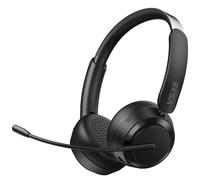 EKSA H35 Auriculares Bluetooth, Cascos Inalámbricos con Micrófono, [25H Batería y 169 g ], Auriculares con Cancelación de Ruido ENC AI, Wireless Headset PC, para Teletrabajo/Cell Center/Oficina
